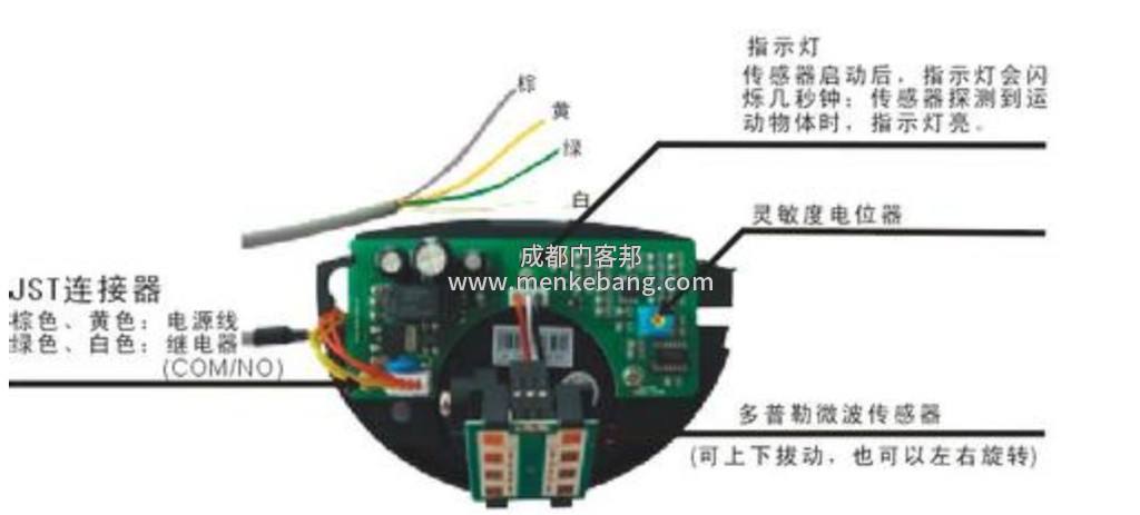 自动门感应器如何接线2
